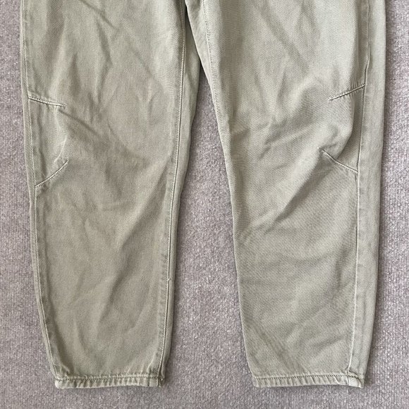 Zara Pants Womens 6 Beige Khaki High Rise Paperbag Cropped 24" Inseam Casual - Picture 3 of 13